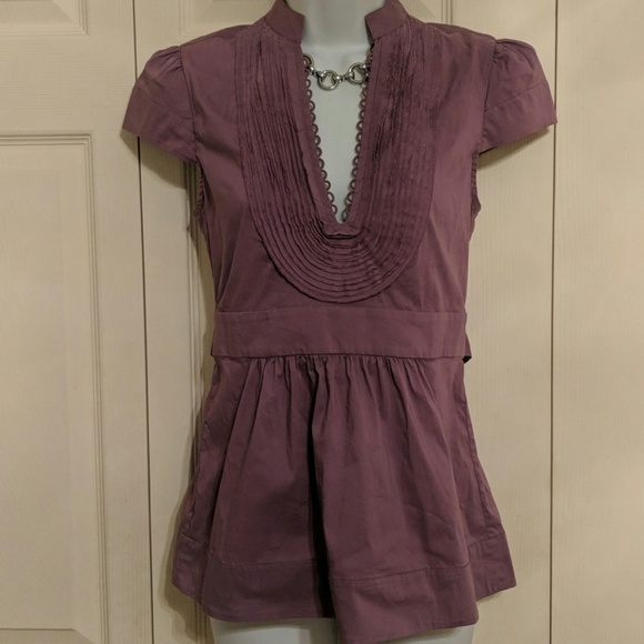 BCBG Max Azria blouse purple Size XS short sleeves - Picture 1 of 4